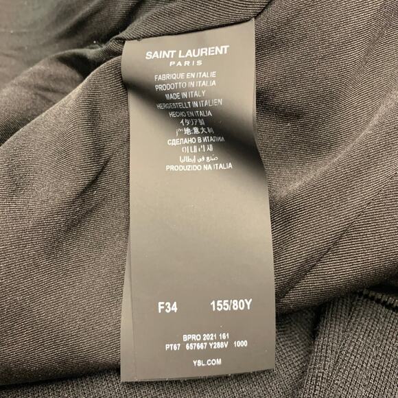 SAINT LAURENT Size 2 Black Wool Blend Sleeveless Jumpsuit - Picture 6 of 7